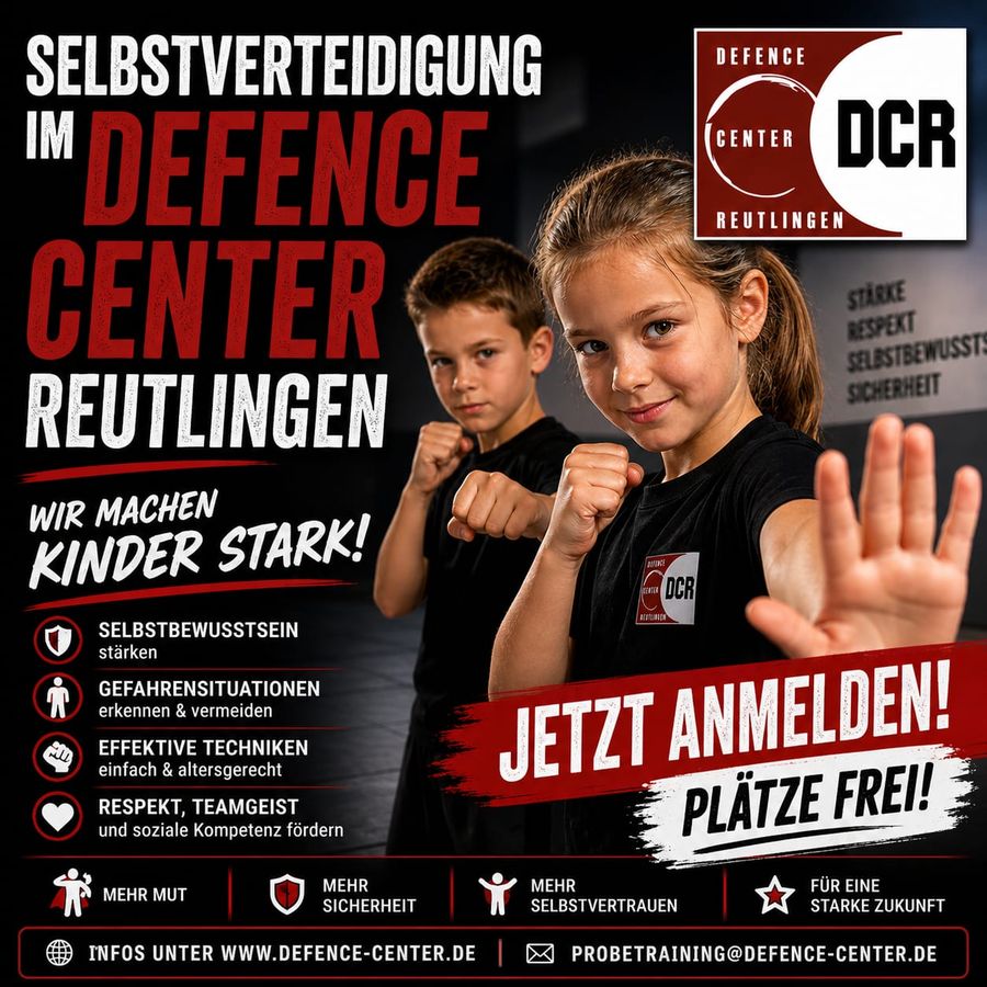 Kinder-Selbstverteidigung im Defence Center Reutlingen